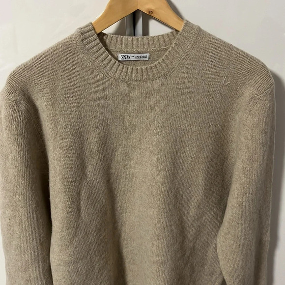 ZARA NWOT Men’s Wool Blend Crew Neck Sweater, Size L - Picture 5 of 10